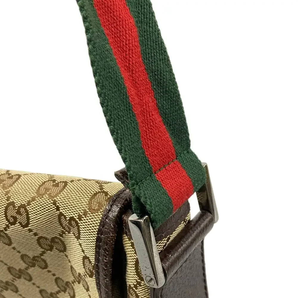 Gucci GG/Shelly Shoulder Bag 233052 Beige Dark Brown Jacquard Leather - Picture 10 of 15